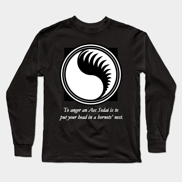 WOT Aes Sedai Chapter Icon With Quote Long Sleeve T-Shirt by Mandra